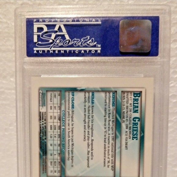 🏈1998 Bowman Chrome Brian Griese Card #7 Graded Mint 9 - Picture 4 of 13